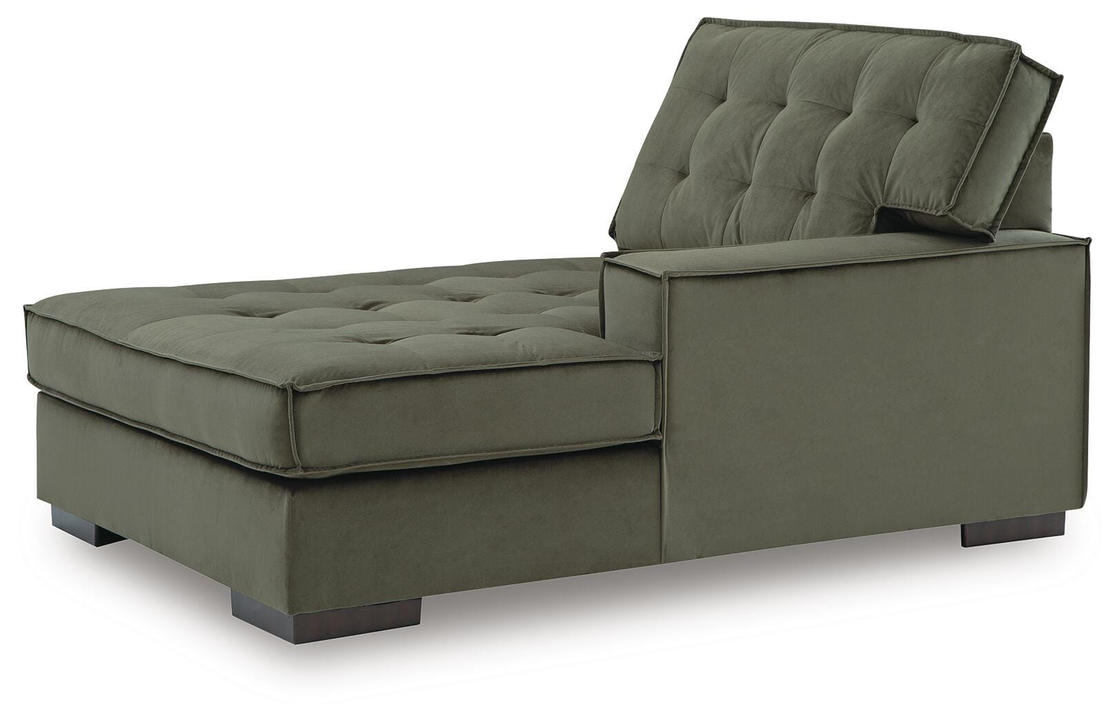 Caspian-Town 2-Piece RAF Chaise Sectional in Olive Velvet