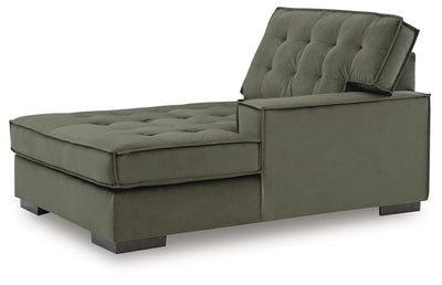 Caspian-Town 2-Piece RAF Chaise Sectional in Olive Velvet