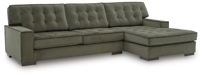 Caspian-Town 2-Piece RAF Chaise Sectional in Olive Velvet