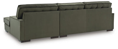 Caspian-Town 2-Piece RAF Chaise Sectional in Olive Velvet