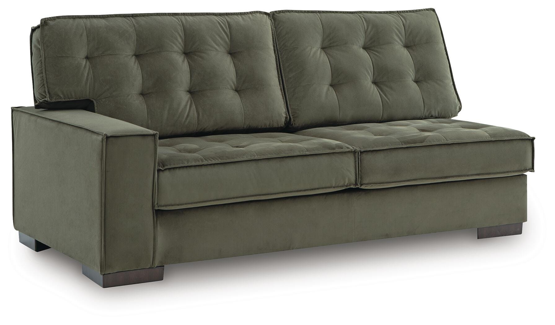 Caspian-Town 2-Piece RAF Chaise Sectional in Olive Velvet