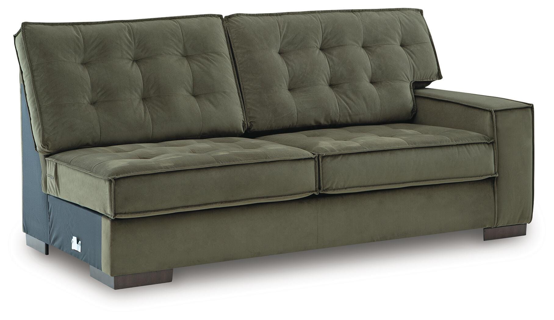 Caspian-Town 2-Piece LAF Chaise Sectional in Olive Velvet