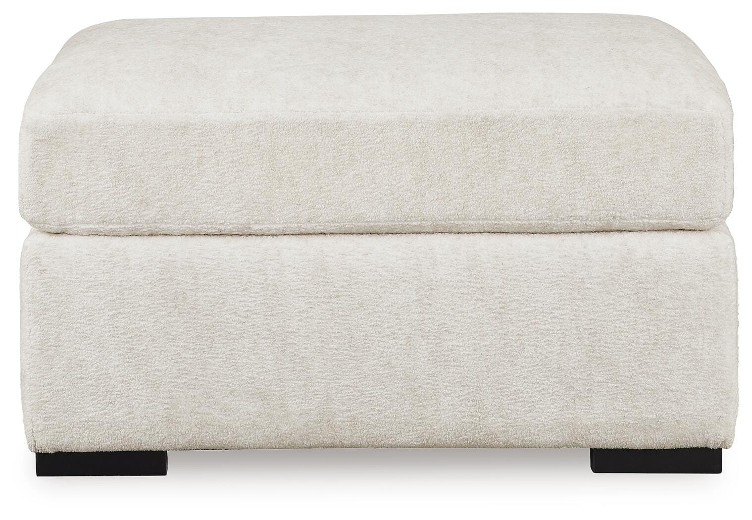 Chessington Oversized Accent Ottoman in Ivory Chenille