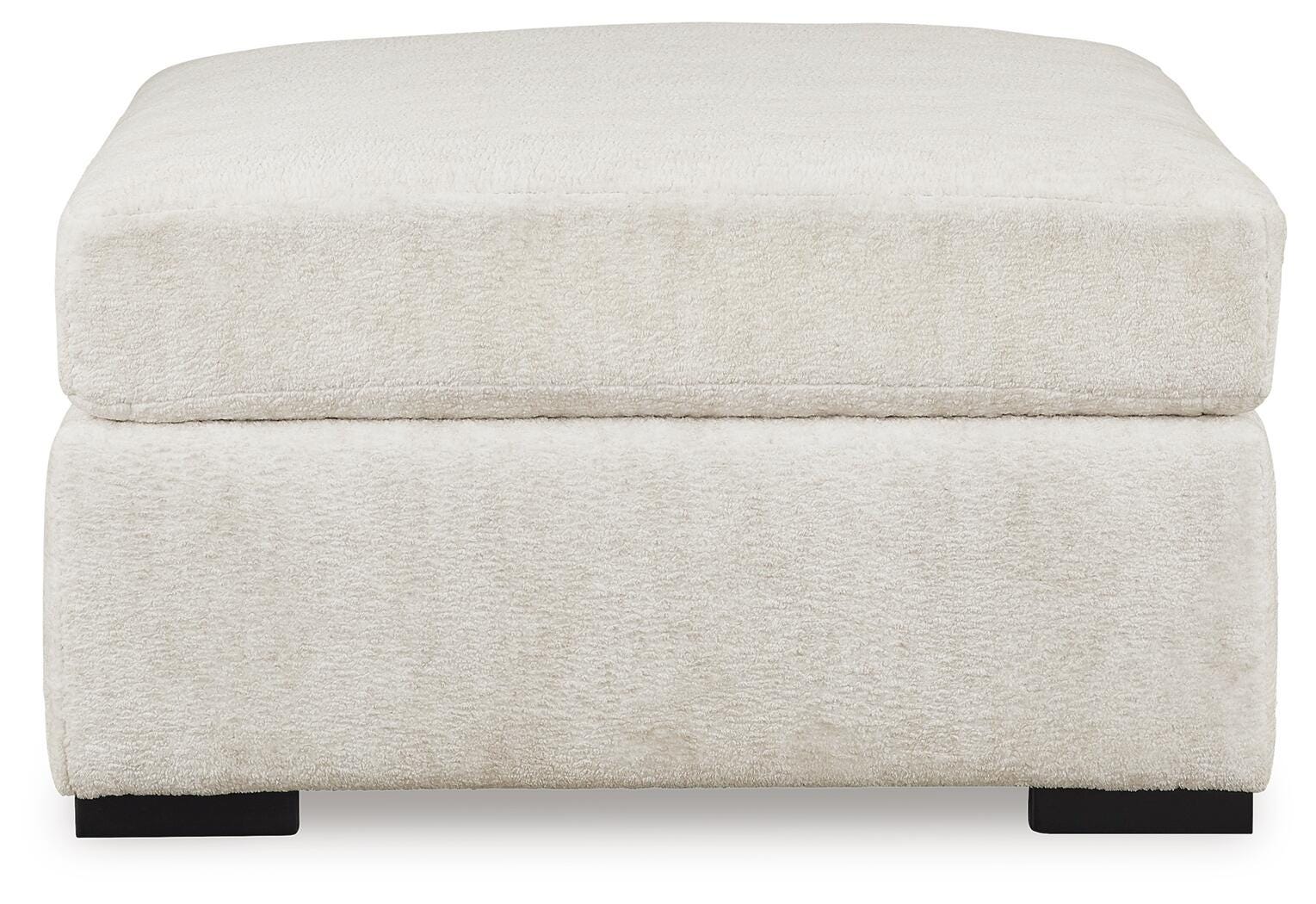 Chessington Oversized Accent Ottoman in Ivory Chenille