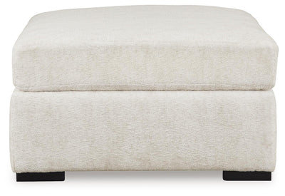Chessington Oversized Accent Ottoman in Ivory Chenille