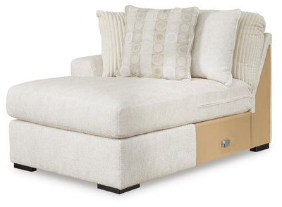 Chessington 4-Piece LAF Chaise Sectional in Ivory Chenille
