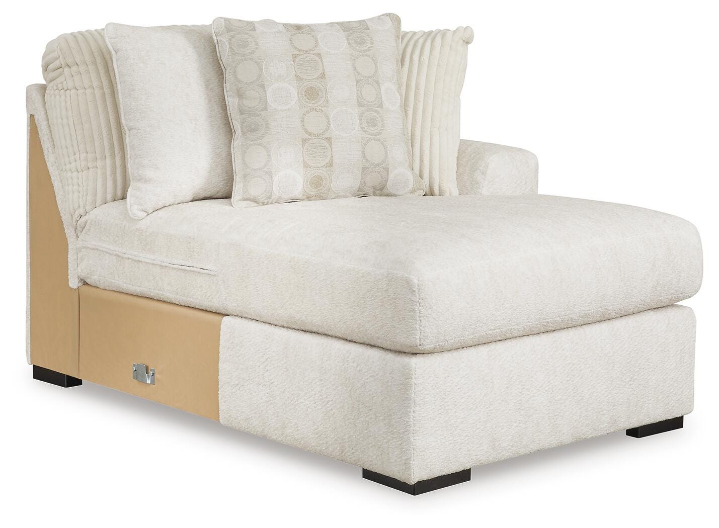 Chessington 4-Piece RAF Chaise Sectional in Ivory Chenille