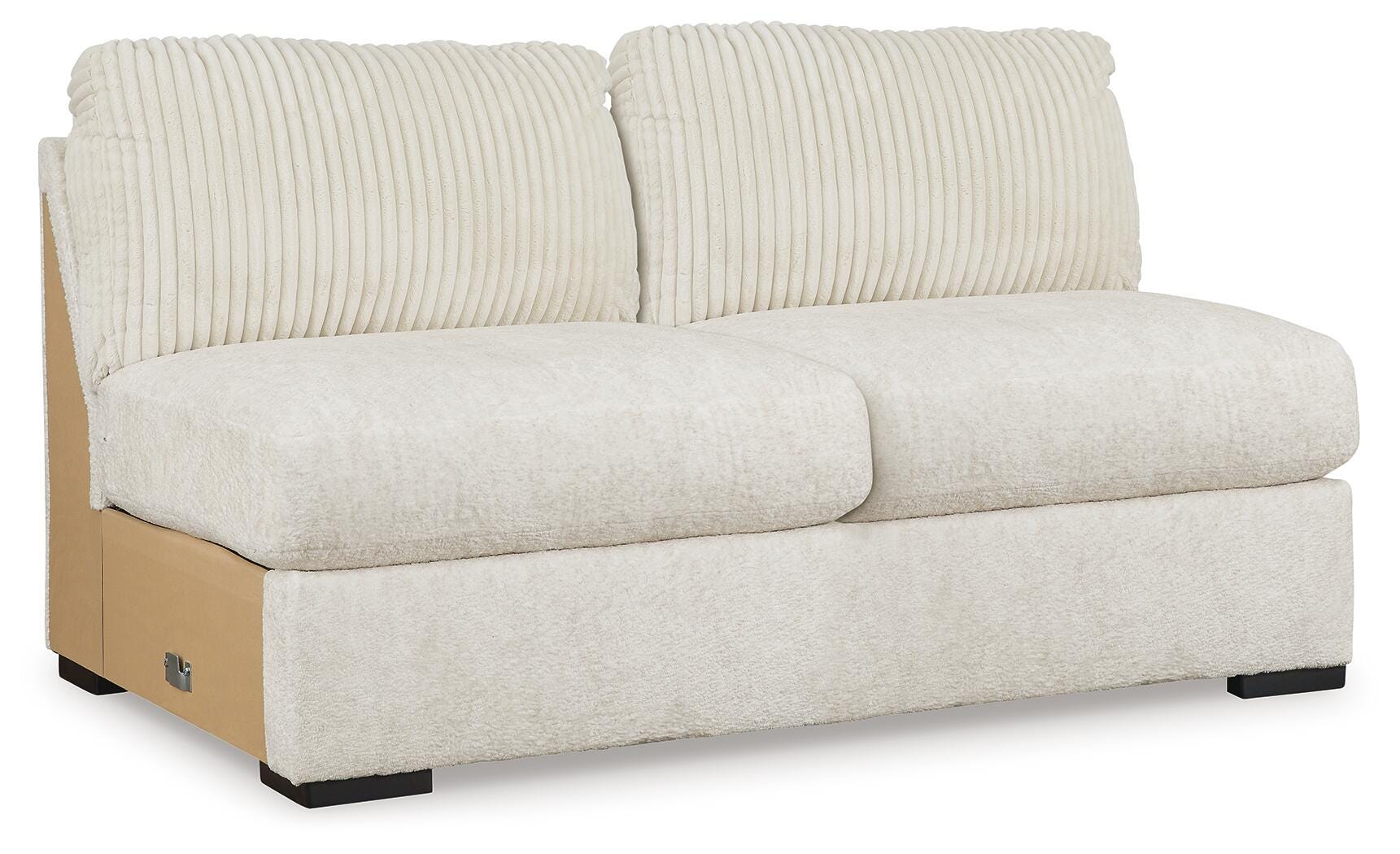 Chessington 3-Piece Sectional with Double Chaise in Ivory Chenille