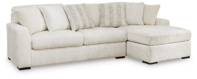 Chessington 2-Piece RAF Chaise Sectional in Ivory Chenille