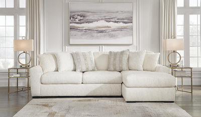 Chessington 2-Piece RAF Chaise Sectional in Ivory Chenille