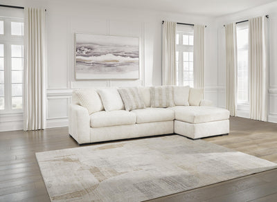 Chessington 2-Piece RAF Chaise Sectional in Ivory Chenille