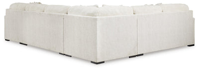 Chessington 4-Piece RAF Chaise Sectional in Ivory Chenille