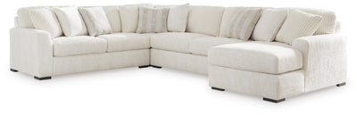 Chessington 4-Piece RAF Chaise Sectional in Ivory Chenille