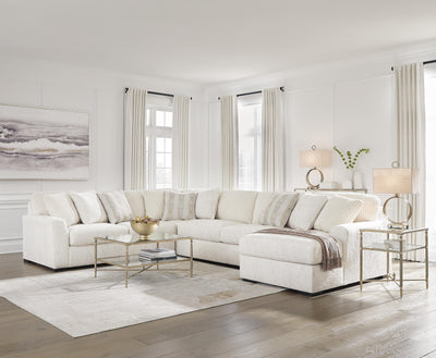 Chessington 4-Piece RAF Chaise Sectional in Ivory Chenille
