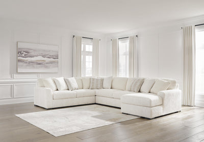 Chessington 4-Piece RAF Chaise Sectional in Ivory Chenille