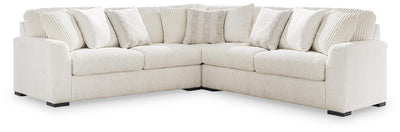 Chessington 3-Piece Sectional in Ivory Chenille