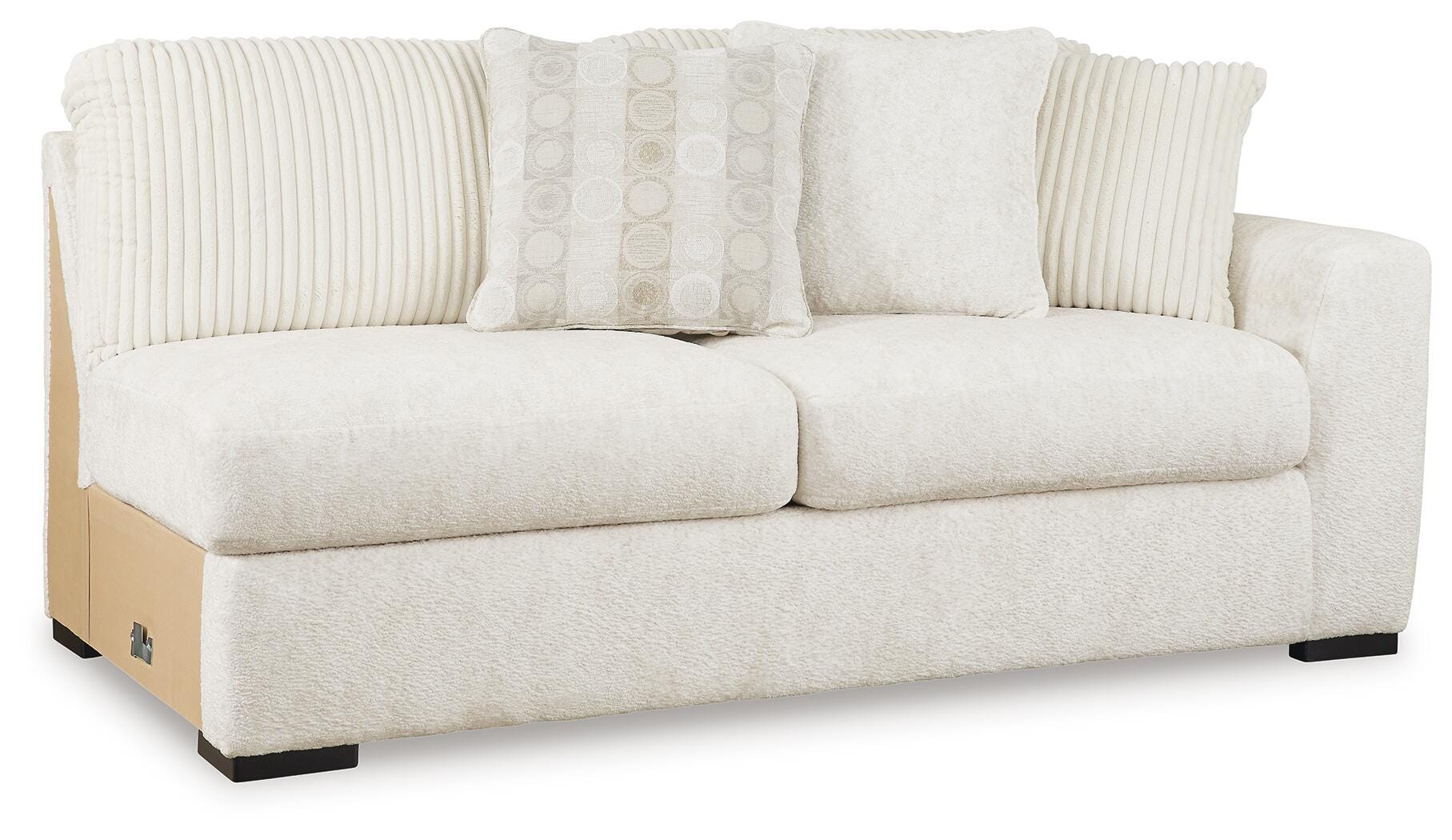 Chessington 4-Piece LAF Chaise Sectional in Ivory Chenille