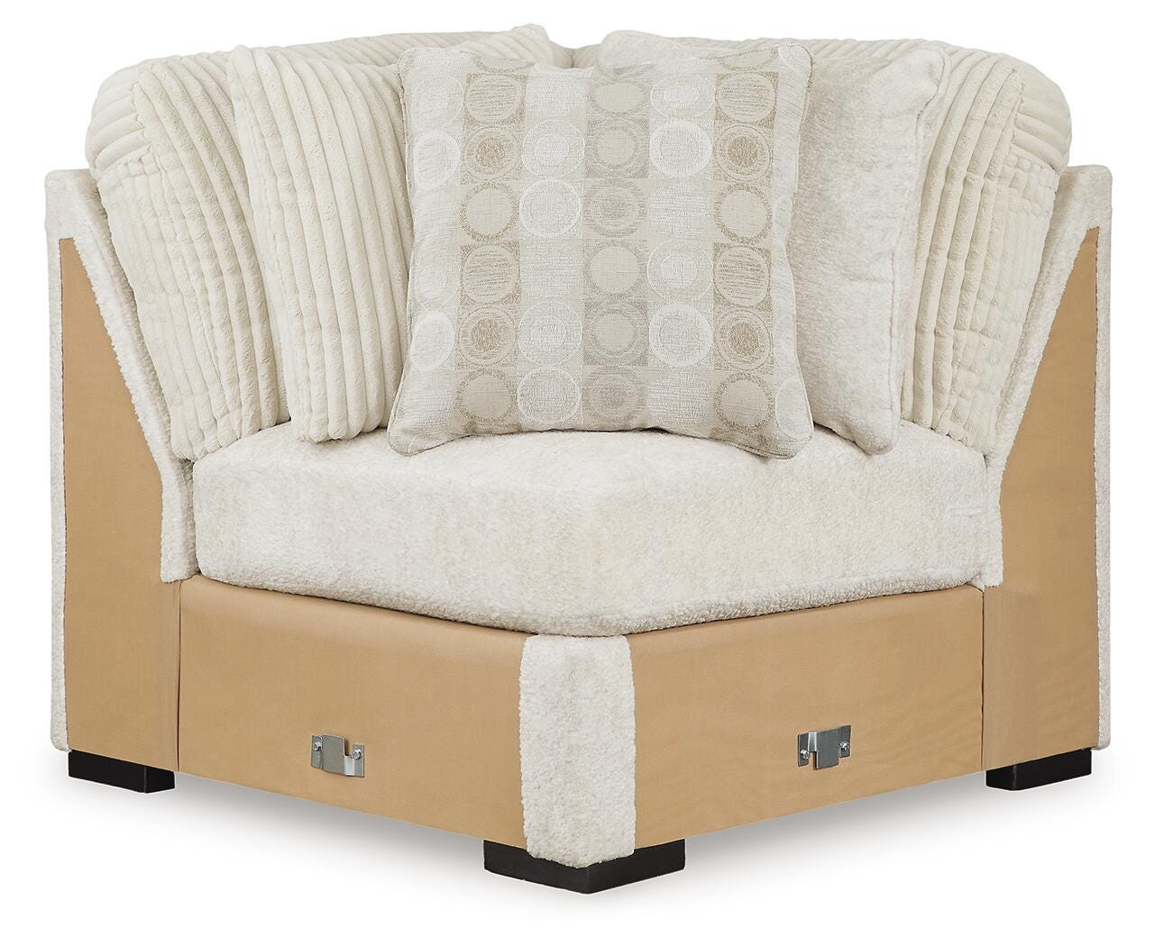 Chessington 4-Piece LAF Chaise Sectional in Ivory Chenille