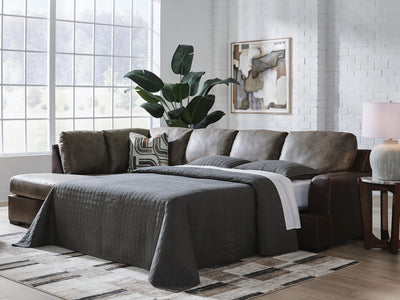 Castille Way 2-Piece RAF Chaise Sleeper Sectional in Fossil