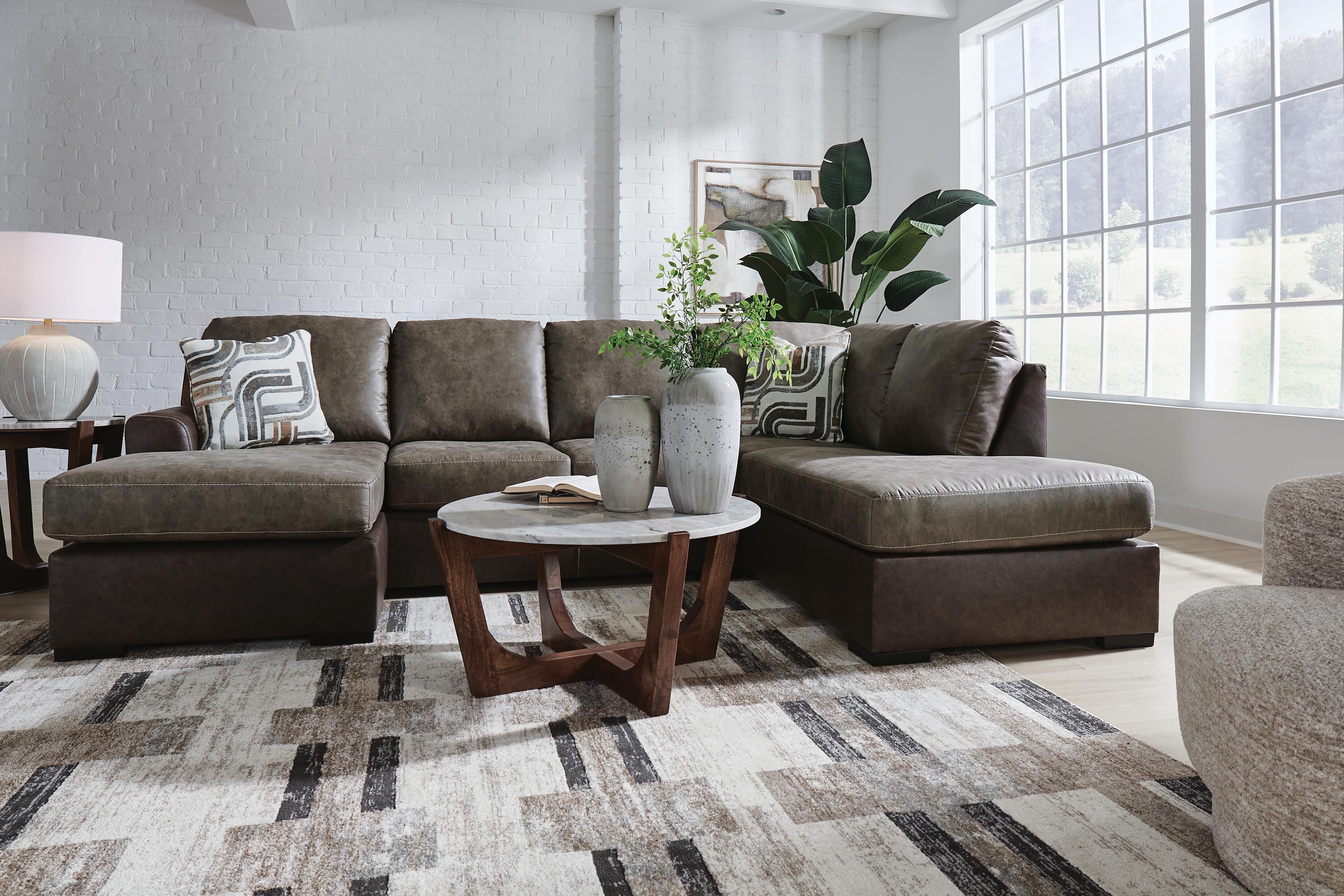Castille Way 2-Piece LAF Chaise Sleeper Sectional in Fossil