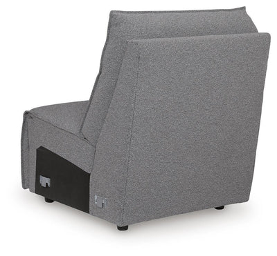 Modmax II 7-Piece RAF Chaise Power Reclining Sectional and Audio Consoles in Salt and Pepper Next-Gen Nuvella