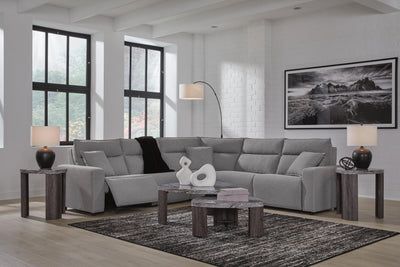 Modmax II 5-Piece Power Reclining Sectional in Salt and Pepper Next-Gen Nuvella