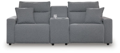Modmax II 3-Piece Power Reclining Sectional with Console in Salt and Pepper Next-Gen Nuvella