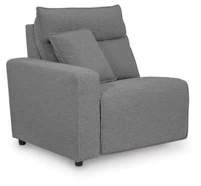 Modmax II 6-Piece RAF Chaise Reclining Sectional and Audio Console in Salt and Pepper Next-Gen Nuvella