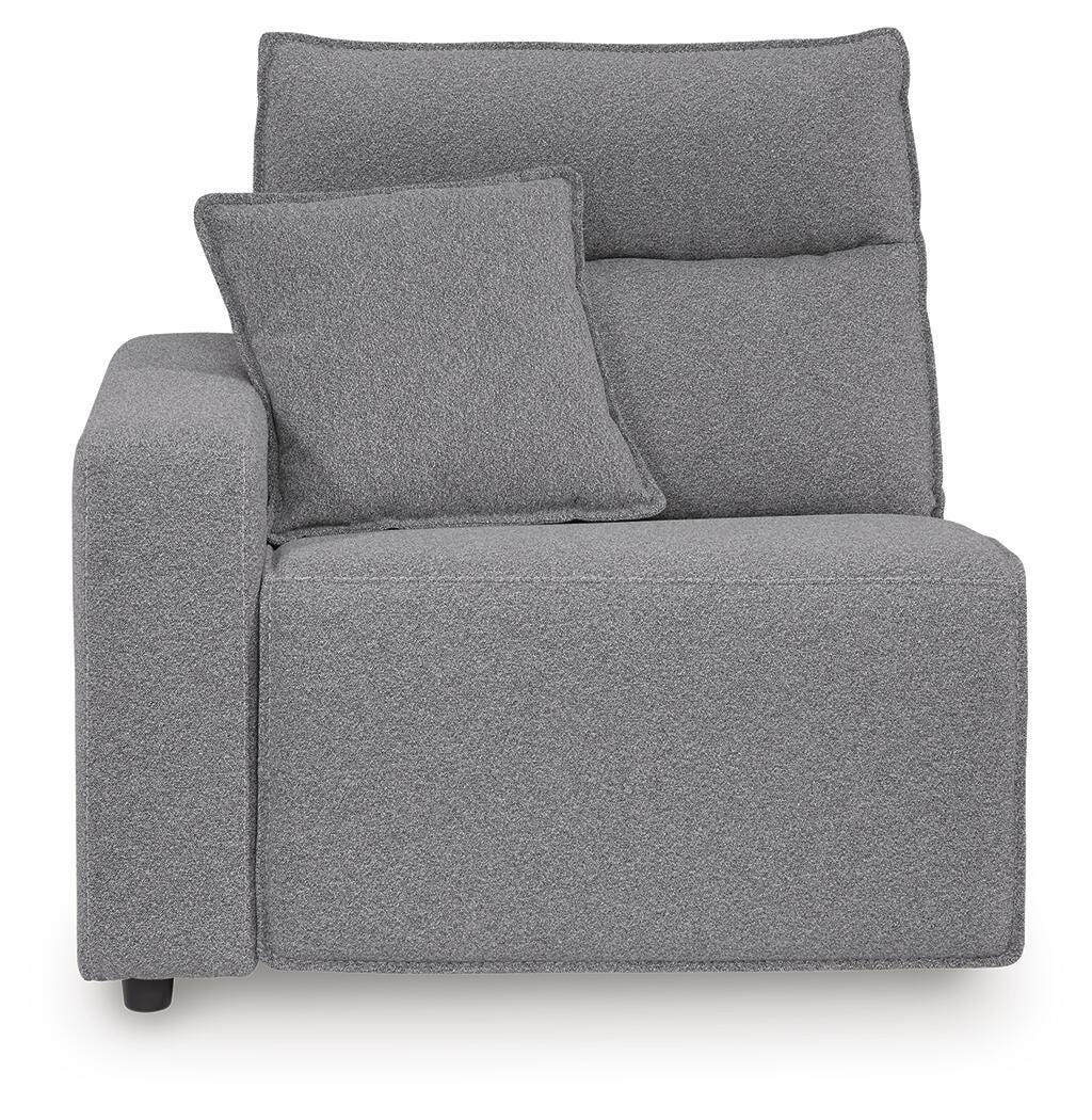 Modmax II 3-Piece RAF Chaise Power Reclining Sectional and Audio Console in Salt and Pepper Next-Gen Nuvella