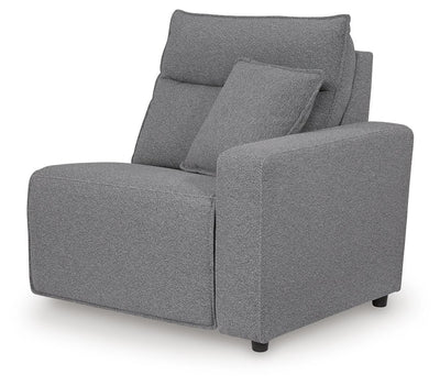 Modmax II 7-Piece LAF Chaise Power Reclining Sectional and Audio Consoles in Salt and Pepper Next-Gen Nuvella