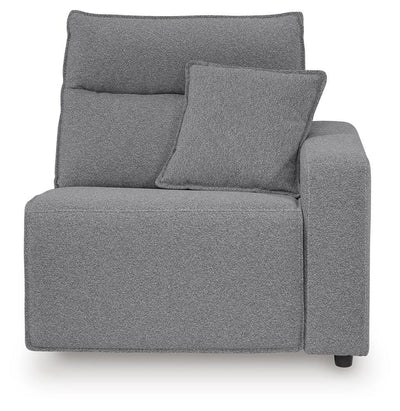 Modmax II 7-Piece LAF Chaise Power Reclining Sectional and Audio Consoles in Salt and Pepper Next-Gen Nuvella