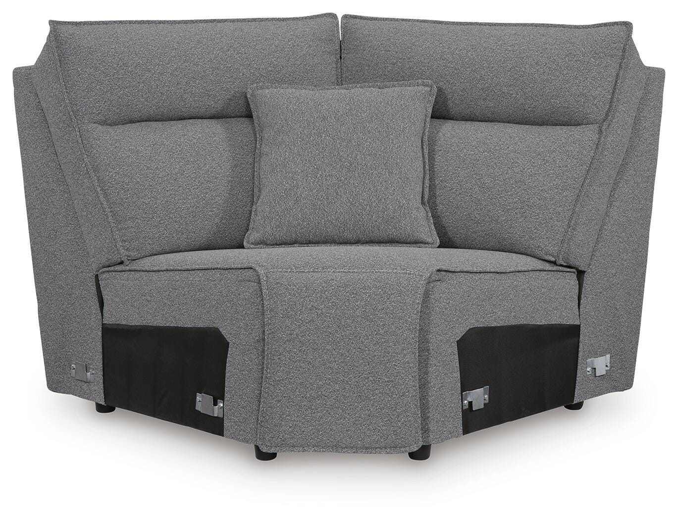 Modmax II 7-Piece LAF Chaise Power Reclining Sectional and Audio Console in Salt and Pepper