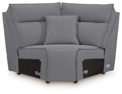 Modmax II 7-Piece LAF Chaise Power Reclining Sectional and Audio Console in Salt and Pepper