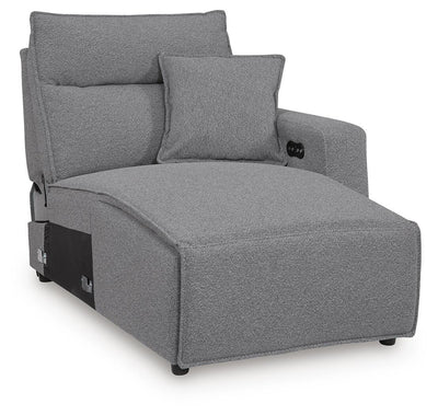 Modmax II 4-Piece Reclining Sectional with Double Chaise in Salt and Pepper Next-Gen Nuvella