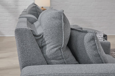Modmax II 7-Piece RAF Chaise Power Reclining Sectional and Audio System in Salt and Pepper