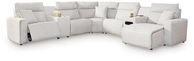Modmax II 7-Piece RAF Chaise Power Reclining Sectional and Audio Console in Stone