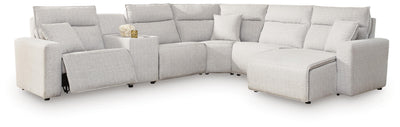 Modmax II 6-Piece RAF Chaise Power Reclining Sectional and Console in Stone