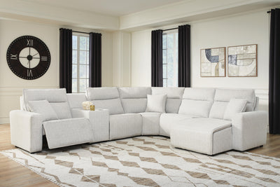 Modmax II 6-Piece RAF Chaise Power Reclining Sectional and Console in Stone