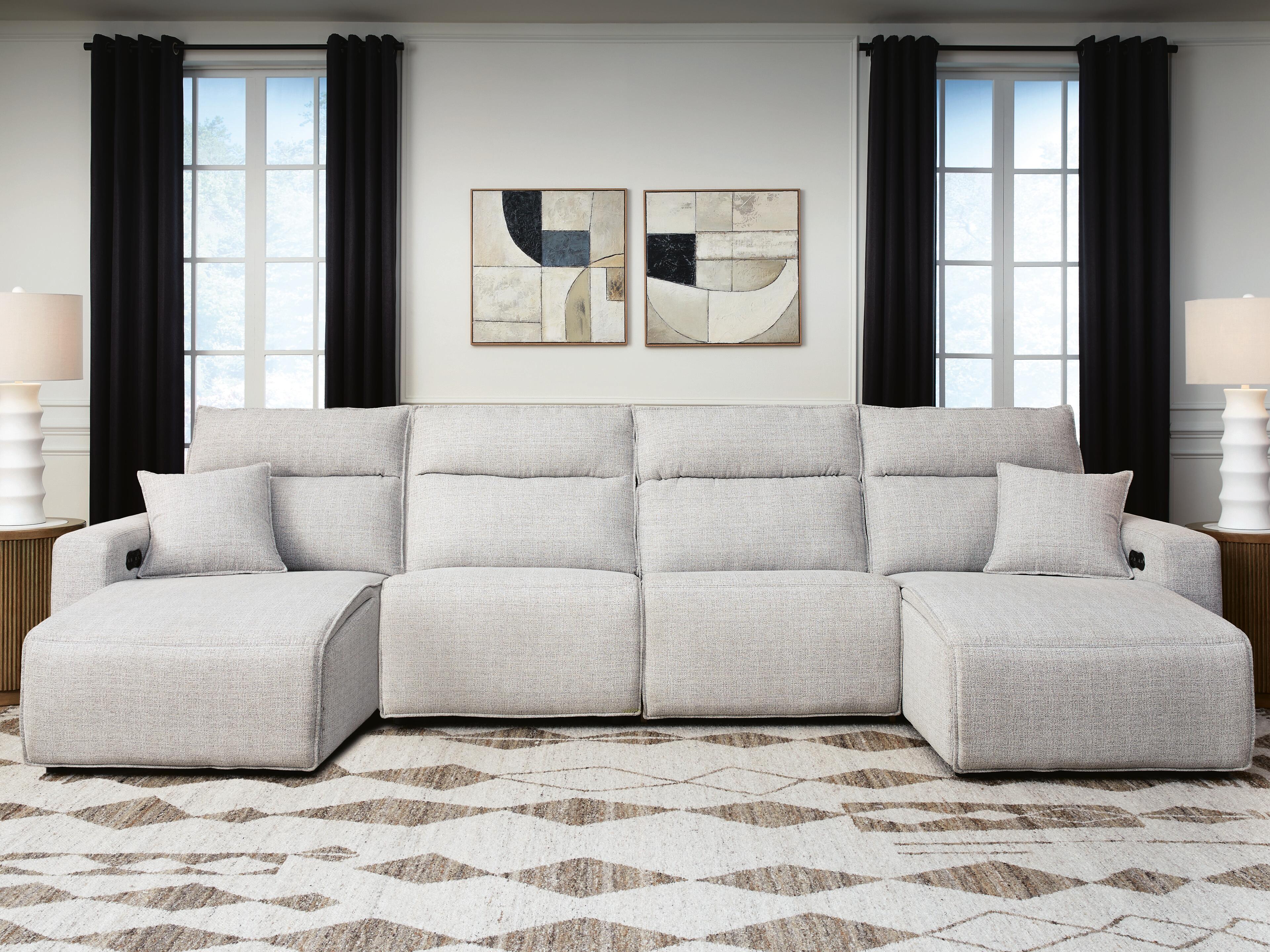 Modmax II 4-Piece Reclining Sectional with Double Chaise in Stone
