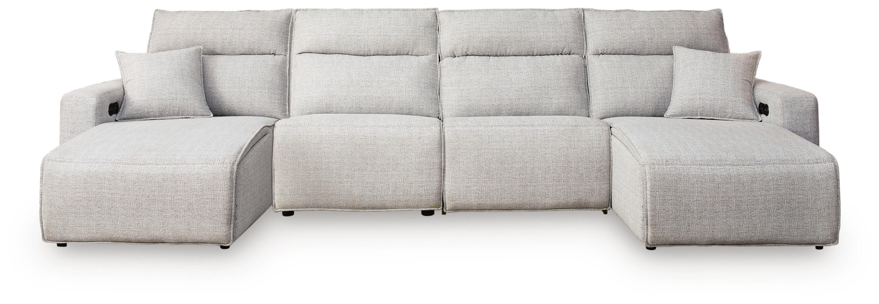 Modmax II 4-Piece Reclining Sectional with Double Chaise in Stone