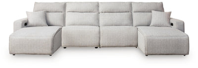 Modmax II 4-Piece Reclining Sectional with Double Chaise in Stone