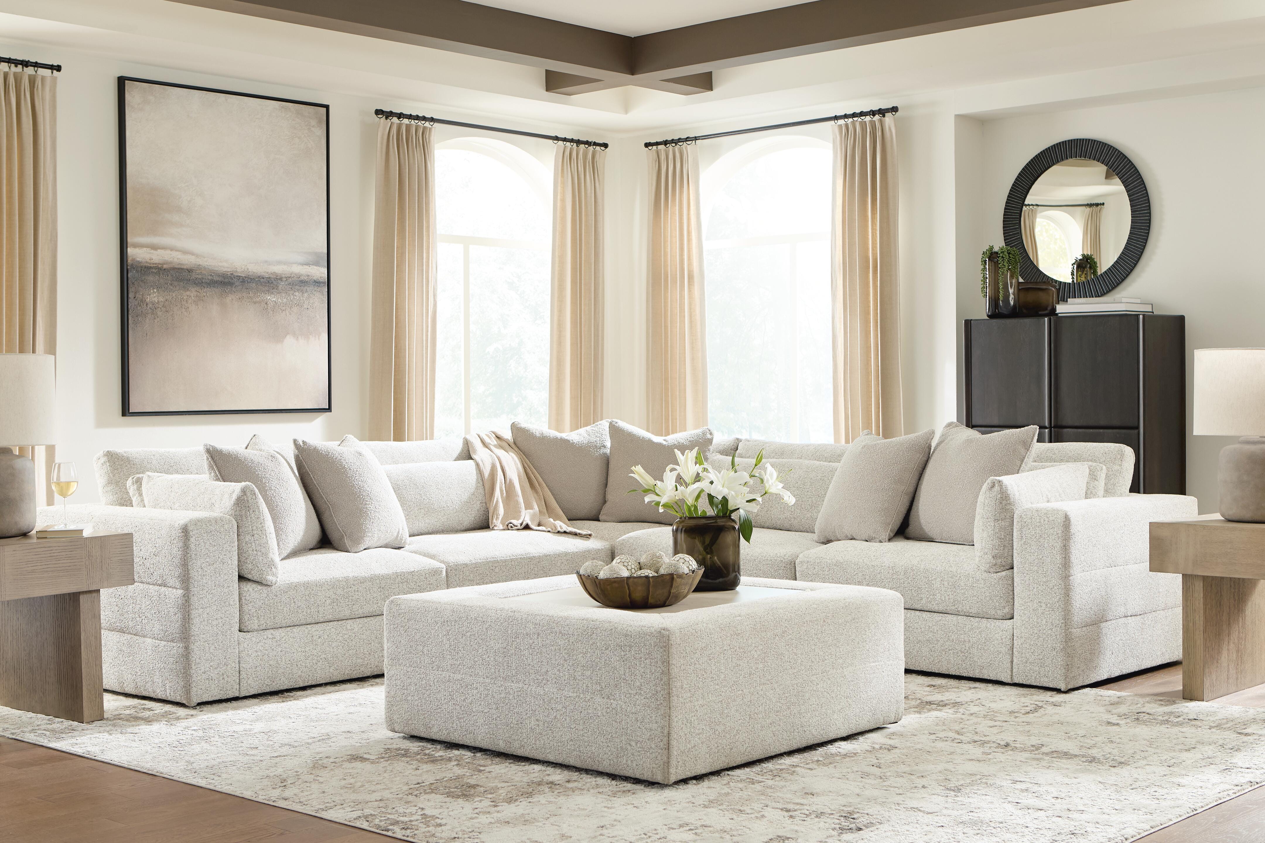 Ashbourne Estate 5-Piece Sectional in Snowstone