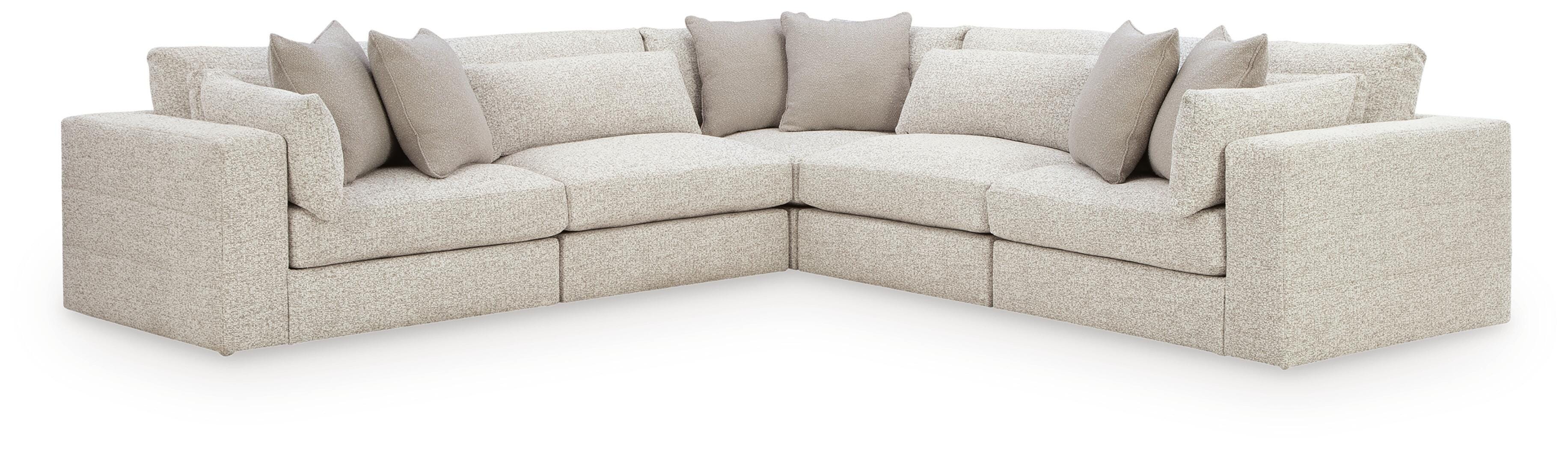 Ashbourne Estate 5-Piece Sectional in Snowstone
