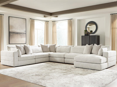 Ashbourne Estate 6-Piece RAF Chaise Sectional in Snowstone