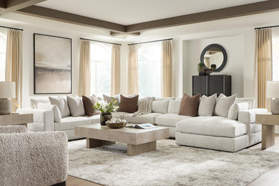 Ashbourne Estate 6-Piece RAF Chaise Sectional in Snowstone
