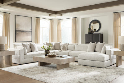 Ashbourne Estate 6-Piece RAF Chaise Sectional in Snowstone