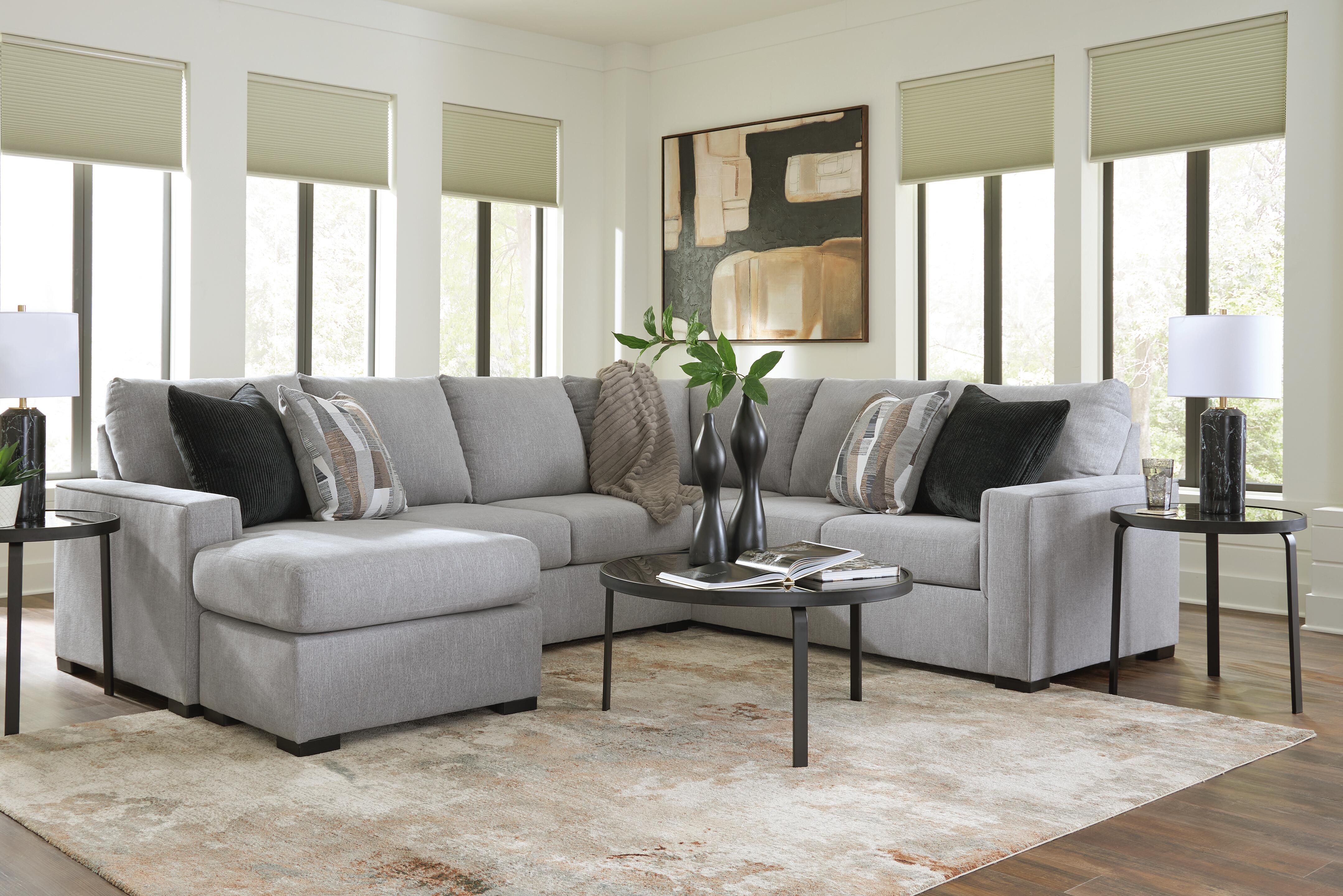 Lakepoint 2-Piece LAF Chaise Sectional in Nickel