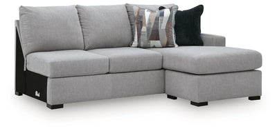 Lakepoint 2-Piece RAF Chaise Sectional in Nickel
