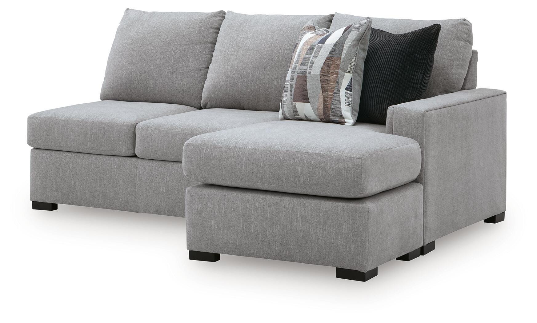 Lakepoint 2-Piece RAF Chaise Sectional in Nickel