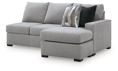 Lakepoint 2-Piece RAF Chaise Sectional in Nickel